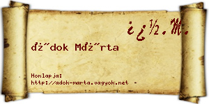 Ádok Márta névjegykártya